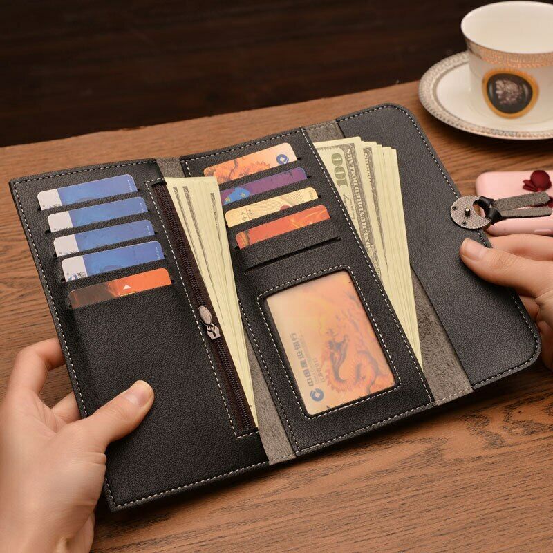 Women Leather Wallet Rfid Design Lady Party Clutch Bag Fashion Long Purse Gifts