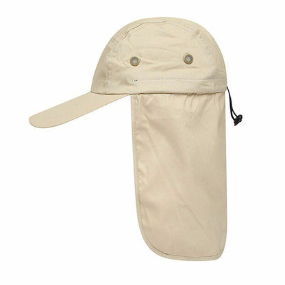 Outdoor Unisex Hiking Cap Quick Dry Sun Visor Hat Sun Protection Neck Flap Cover
