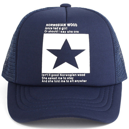 Mens Trucker Hat Mesh Baseball Cap Snapback Adjustable Hip Hop Flat Solid Blank