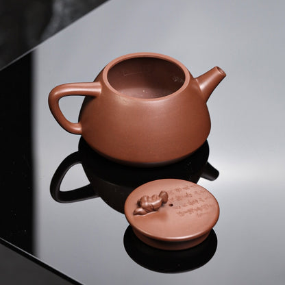 Hand Carved Tea Pot 9 Infuser Holes Original Ore Purple Grit Pot Handmade 240ml