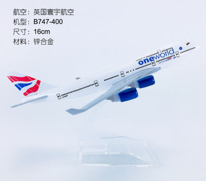 16cm British Airways Oneworld Boeing 747-400 Passenger Airplane Diecast Model