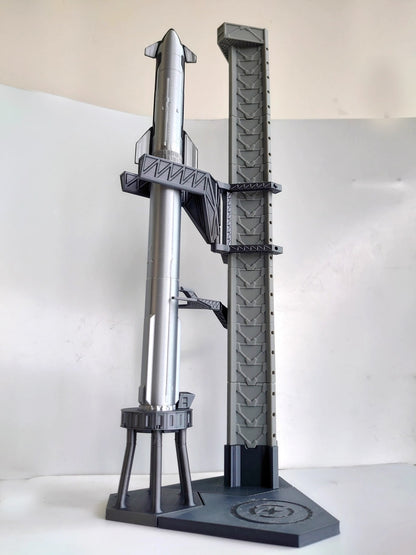 1:400 SpaceX Starship Super Heavy Booster Rocket Model Set with Tower Starbase