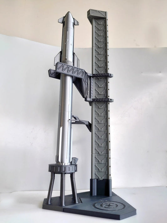 1:400 SpaceX Starship Super Heavy Booster Rocket Model Set with Tower Starbase