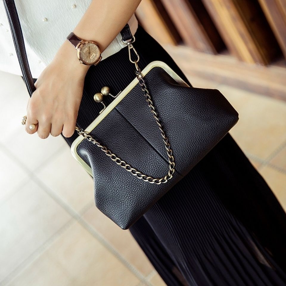 Vintage Synthetic Leather Bag Handbag Purse Chain Shoulder Crossbody 120CM Strap