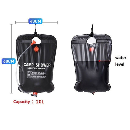 20L/40L Camping Shower Bag Solar Heated Portable Folding Outdoor Bath Bag Travel