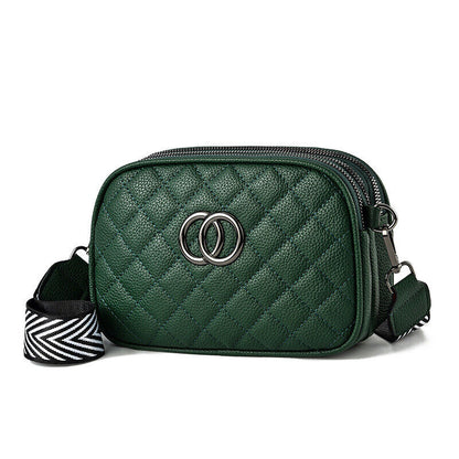 Fashion Shoulder Bag with Three Zippers Shoulder Strap Small Square Bag Women