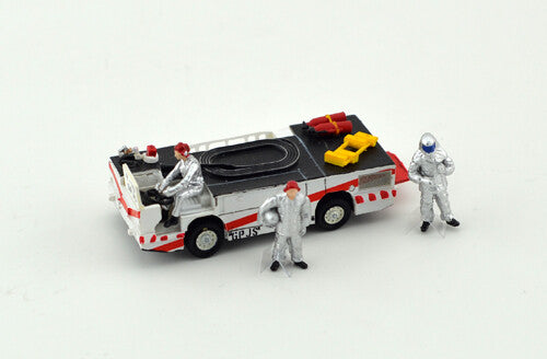 1/72 US Navy Deck Fire Truck + 3 Firefighters For Airport Deck