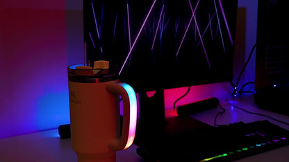 6 Colors LED Light-Up Tumbler Handle for Stanley 40oz/30oz, Comfortable Cup Hand