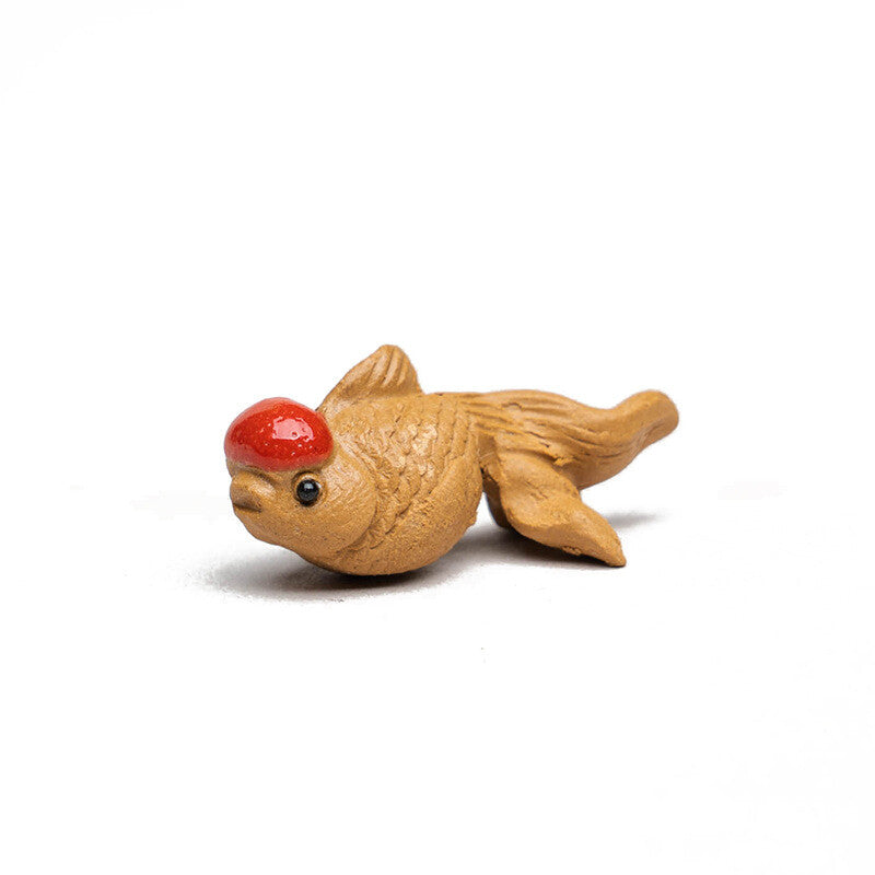 One Piece Small Tea Pet Fish Statue Real Chinese Yixing Zisha Duan Clay Tea Play