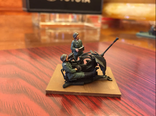 1/72 World War II German Air Defense Artillery+2Pcs Artillery Soldier Model