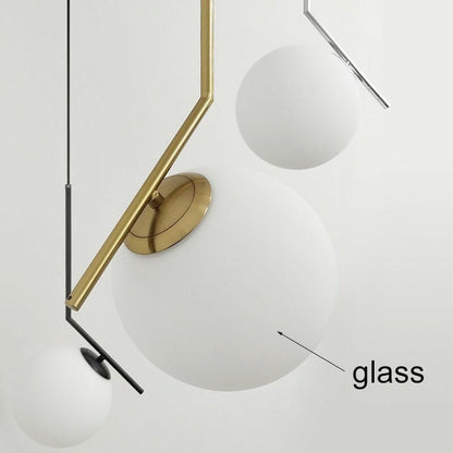 Pendant Lights Modern Glass Ball Home Dining Room Living Bedroom Hang Lamp Iron