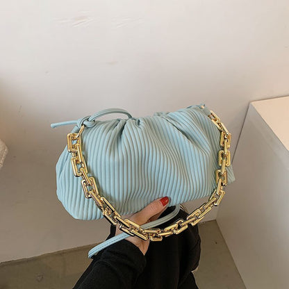 Pleated Underarm Shoulder Bag Gold Chain Cloud Bags Crossbody Hobos Clutch Purse