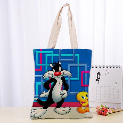 Printed Canvas Tote Bag 30x35cm Cotton Linen Handbag Shopping Women Handbag 1 PC