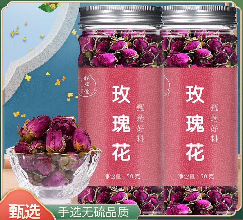 100g Rose Tea Pingyin Rose Tea Leaves Red Rose Herbal Tea 50g*2 平阴玫瑰花茶