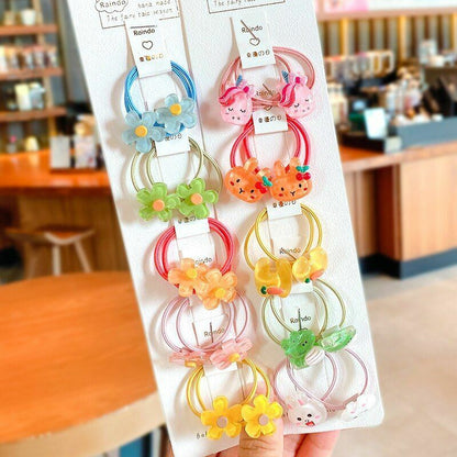 Hair Bands 10/20 Pcs/Bag Shiny Flowers Baby Scrunchies Rubber Kids Accessories