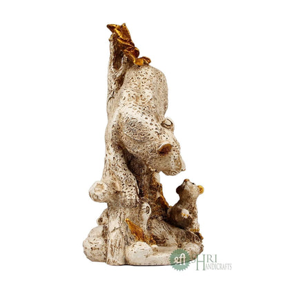Polyresin Leopard Statue with Family Idol Figurines Gifts for Home Decor