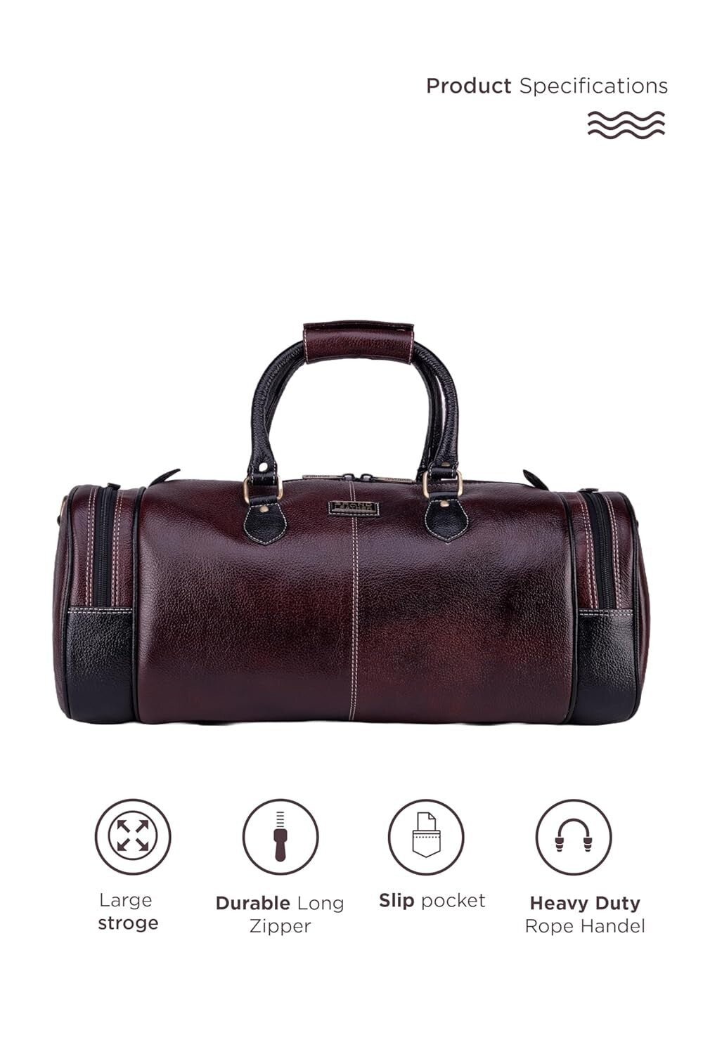 Genuine Leather Travel Duffel Bag Weekend Luggage Leather Duffle Bag
