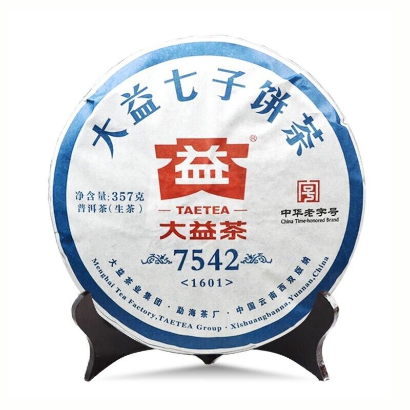 2016 TAETEA Classic 7542 Puerh Sheng Puerh Dayi Raw Pu Er Menghai Tea Cake, 357g