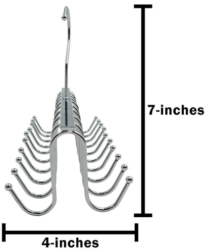 2 Pack 20-Hook Chrome Closet Hangers for Belts, Ties, Bras, Scarves