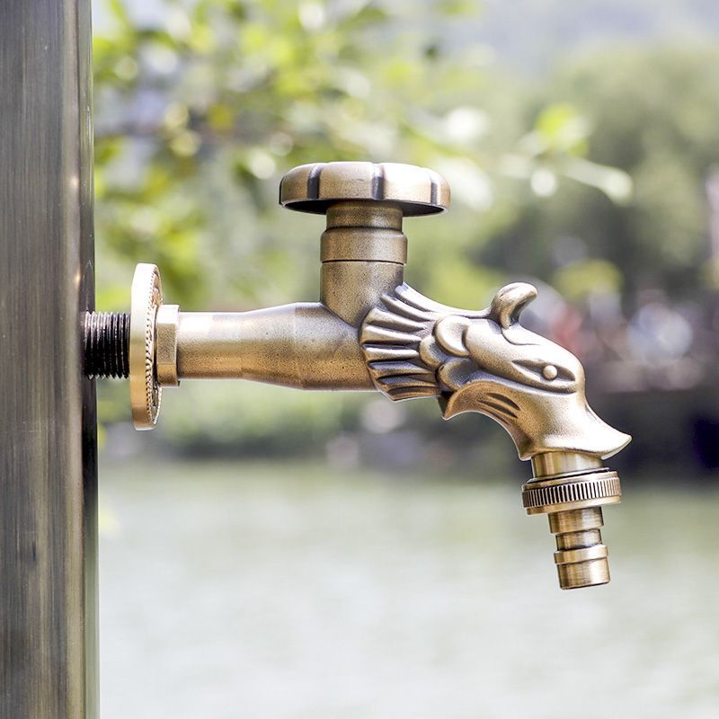 Decorative Garden Faucet Brass Animal Shape Bibcock Retro Tap Bathroom Accessory