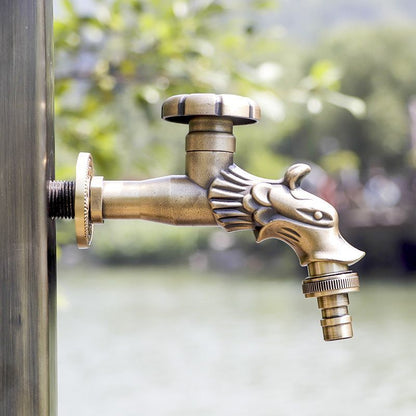 Decorative Garden Faucet Brass Animal Shape Bibcock Retro Tap Bathroom Accessory