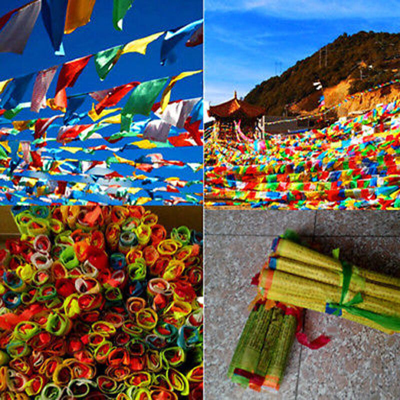 New 20 Sheets 5M Religious Flags Buddhist Supplies Colour Print Prayer Flag