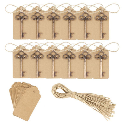Key Bottle Opener Keychain 50Pcs Metal Kraft Wine Beer Wedding Favors Gift 6.8cm