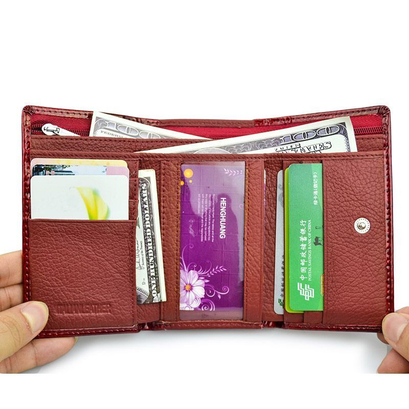 Small Wallet Purse Genuine Leather Clutch Coin Purse Card Holder Money Bags 1 PC