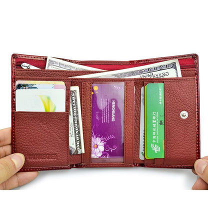 Small Wallet Purse Genuine Leather Clutch Coin Purse Card Holder Money Bags 1 PC