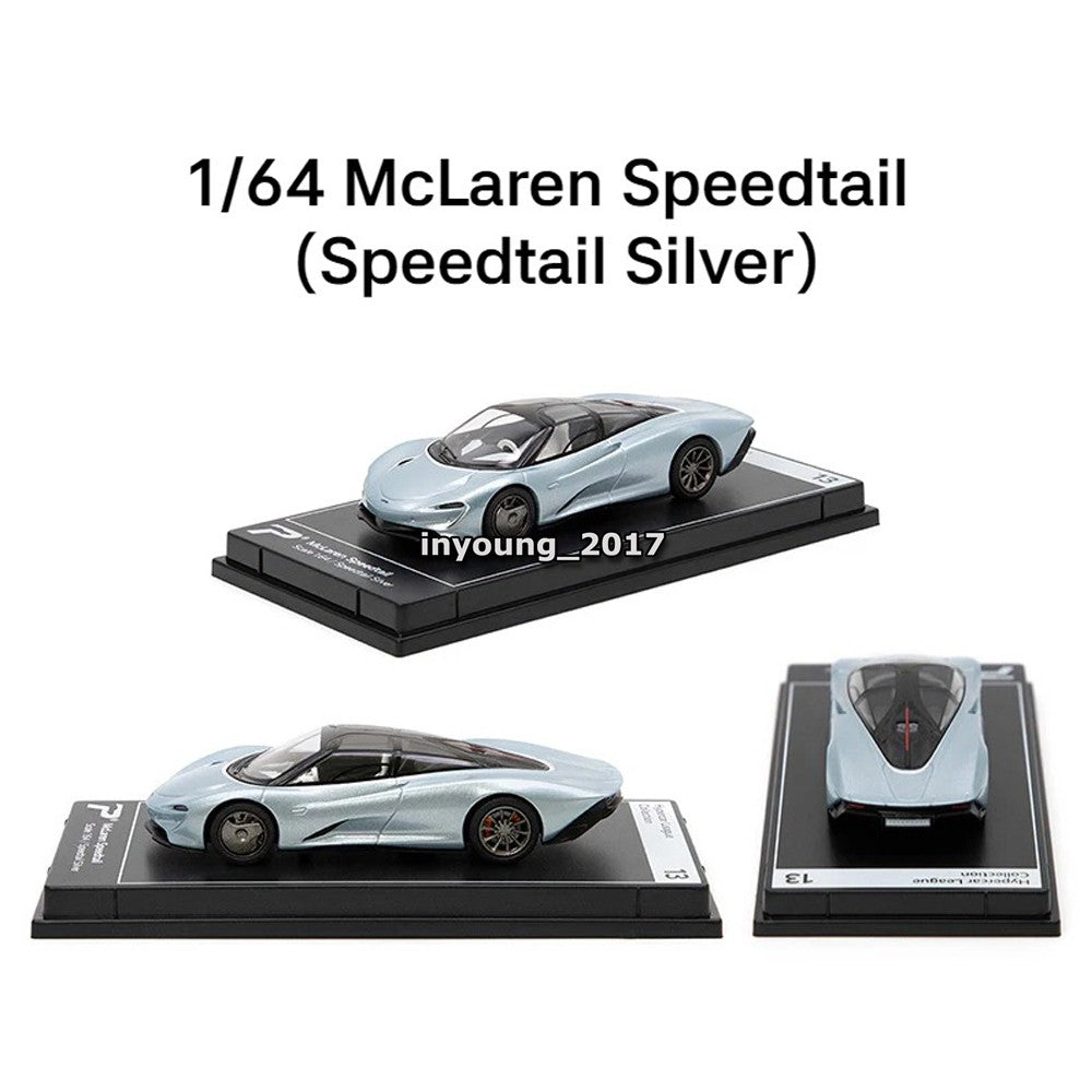 1/64 Mclaren Speedtail Model Toy Car Diecast Toy Vehicle for Kids Adults Silver
