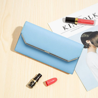 Genuine Leather Wallets Long Card Holder Wallet Hasp Coin Purse Thin Clutch Bag
