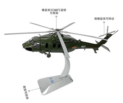 1:100 China Z-20 Armed Helicopter Aeroplane Diecast Military Aircraft Model