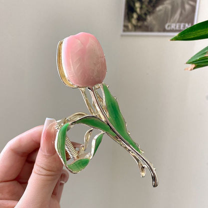 Women Hairpin Alloy Fashion Small Fresh Tulip Flower Back Hair Clips Accessories