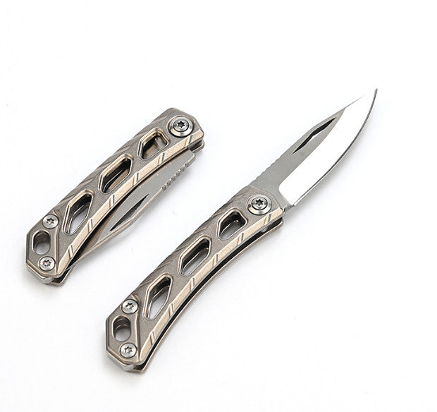 New Titanium Alloy Mini Knife Small Pocket Key chain Folding Knife Pendants Gift