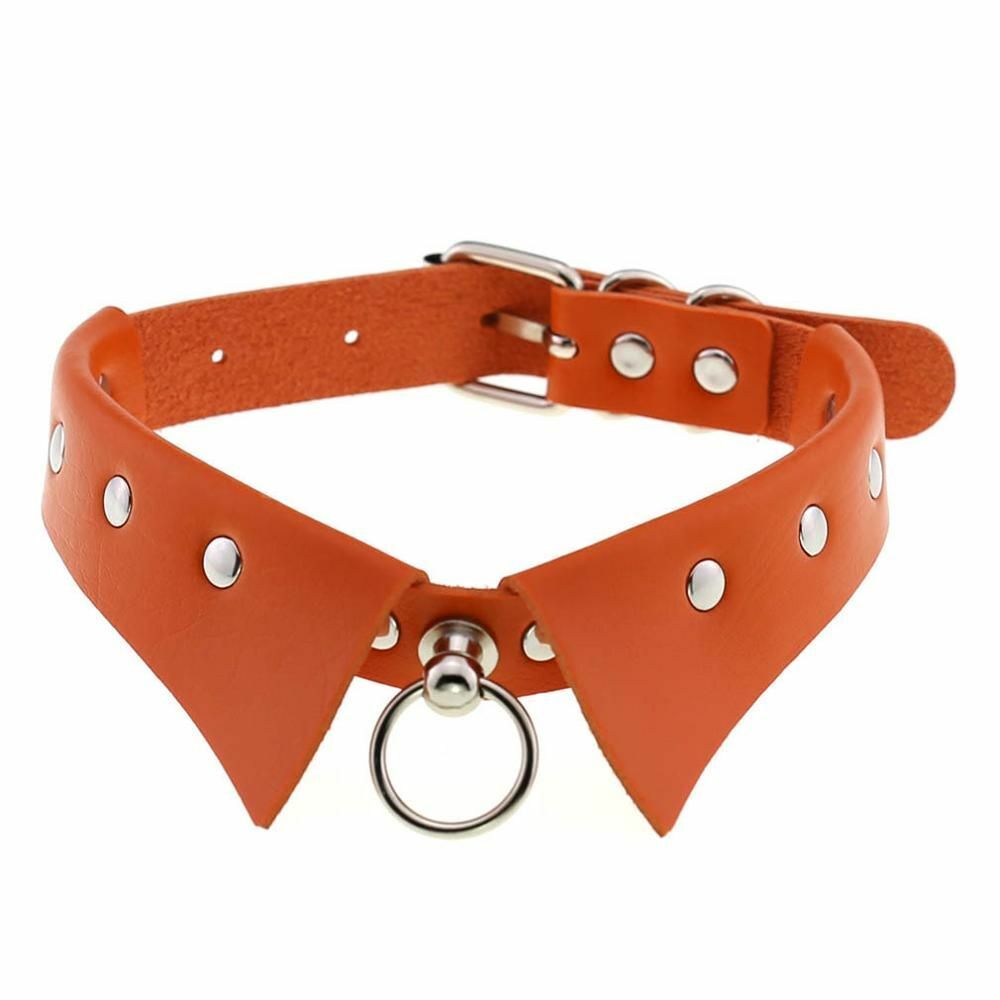 Women Men Chokers Steampunk Party Necklace Gothic Collar Pendants Leather 4x43cm
