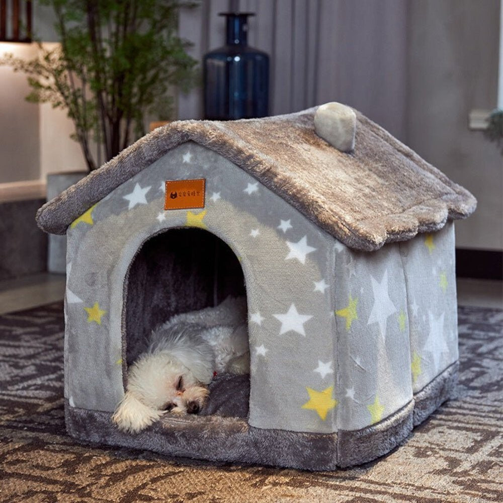 Sleep Kennel Pet Nest Warm Removable Cave Bed
