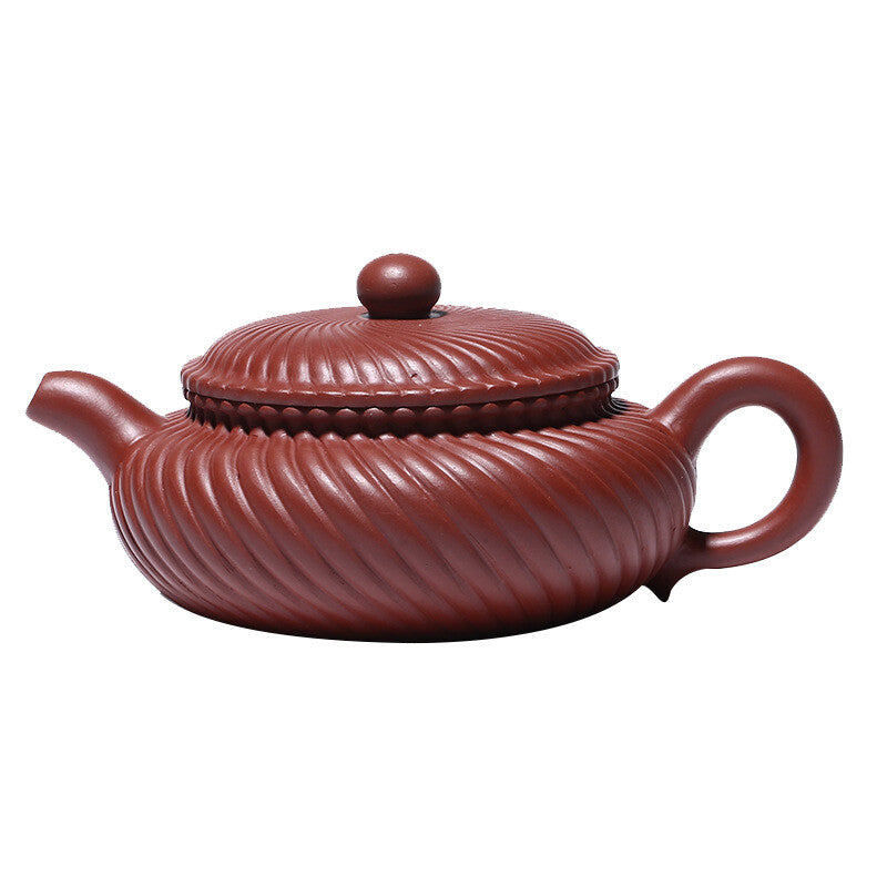China Yixing Zisha Pottery Clovershrub Clay Handmade 230cc Tendon Grain Teapot
