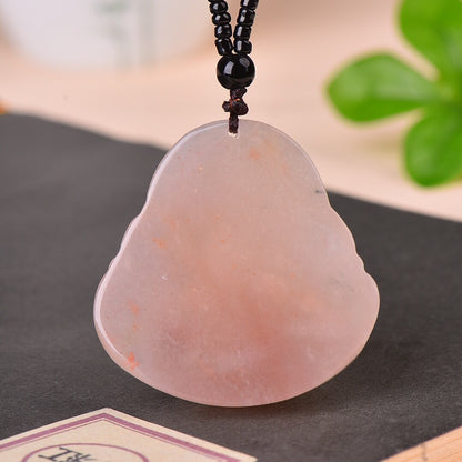 Jade Hand Carving Buddhism Potbelly Maitreya Buddha Pendant