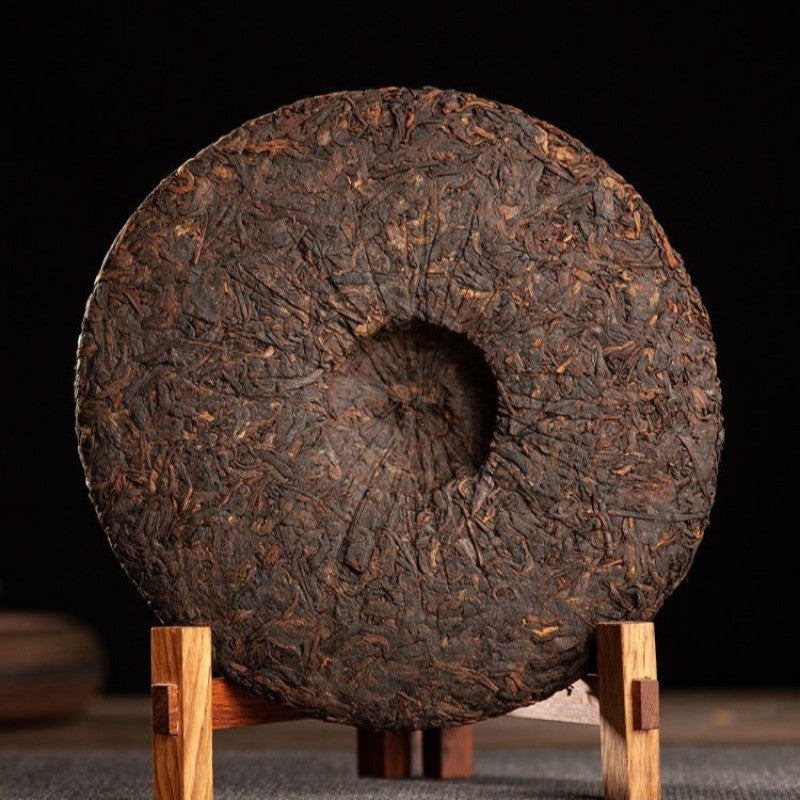357g Yunnan Menghai Ripe Old Pu'er Tea Cake 2020 Jingmai Ancient Tree Qizi Cake