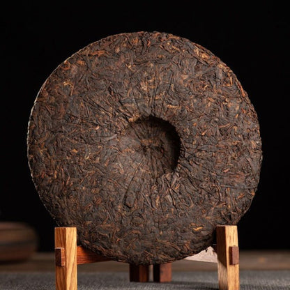 357g Yunnan Menghai Ripe Old Pu'er Tea Cake 2020 Jingmai Ancient Tree Qizi Cake