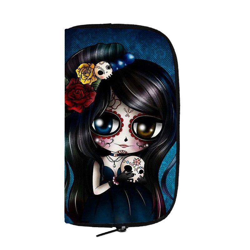Cartoon Gothic Wallets Cute Purse Clutch Bag Phone Holder Ladies Coin Bags Long