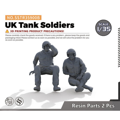Yao's Studio SSTR35900B 1/35 Military Model UK Tank Soldiers 2pcs