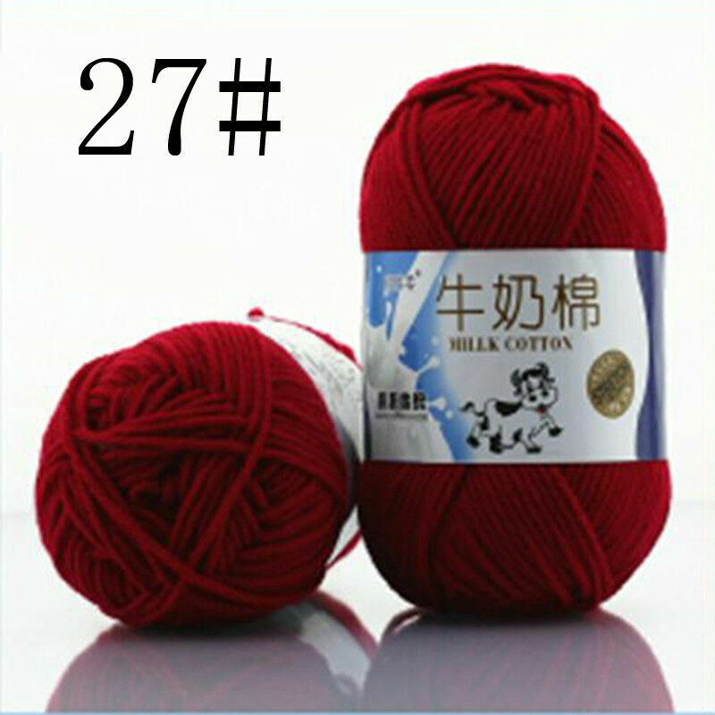 Hot Sale 50g Hand-woven Chunky Yarn Soft Milk Cotton Knitting Baby wool yarn