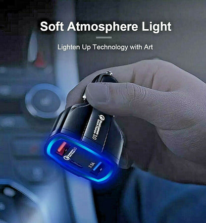 2 X Fast Car Charger Adapter Smart Charging Technology for Smart Phone Cell US*