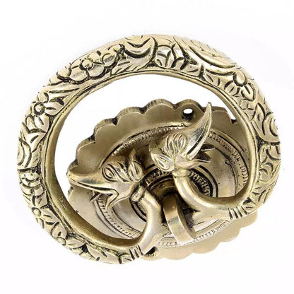 Antique Look Hand Casted Exclusive Brass Elephant Motif Ring Door Knocker
