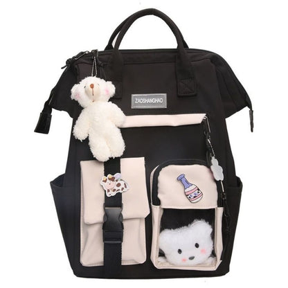 Purple Backpack Waterproof Fancy High School Bag Cute Travel Rucksack 26*18*38CM