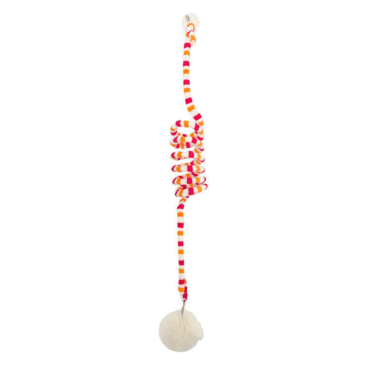 Spring Cat Toy Automatic Play Hanging Cat Toys Playing Suction Cup Bell Ball NEW