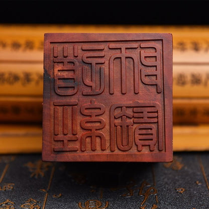 Thunderstruck Jujube Wood Taoist Seal Nine Dragons Carved Sanbao Seal