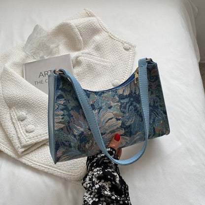 Shoulder Bag Handbags Printed Purse Handbags Tote Bag 25*16*7CM Zipper Floral