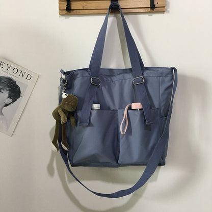 Waterproof Large Capacity Canvas Girl Shoulder Hand Bucket Bag Basket Crossbody